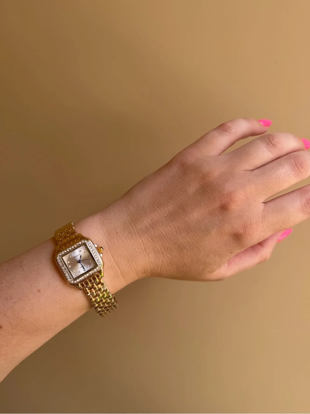 Women's Gold Crystal-Accent Bracelet Watch Panther Watch